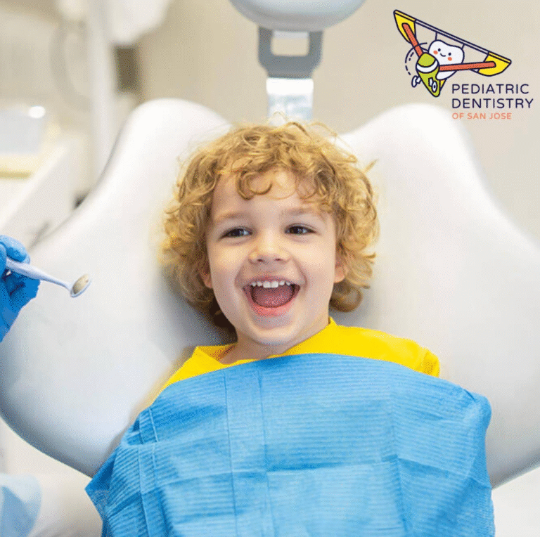 Child at the dentist chair
